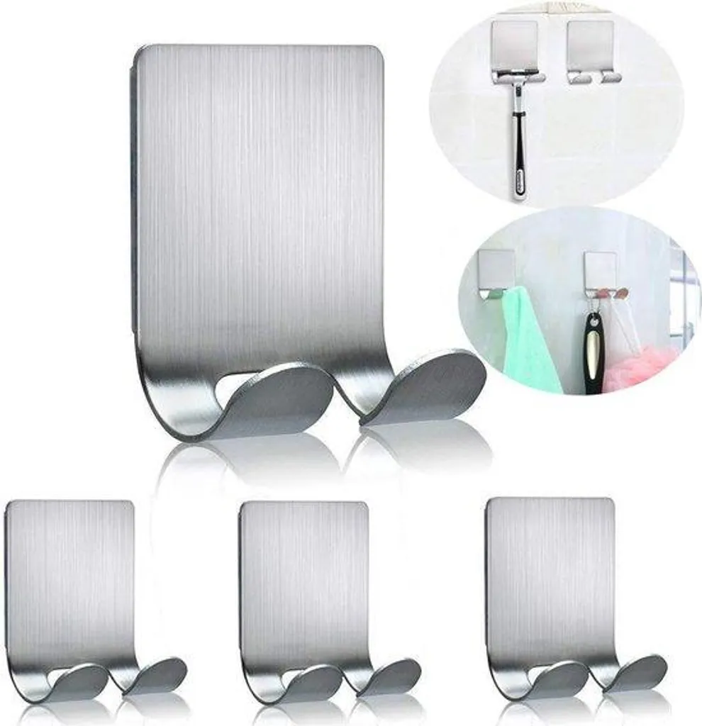 Crochet porte-rasoir mural inox pour cabine de douche - Pack économique