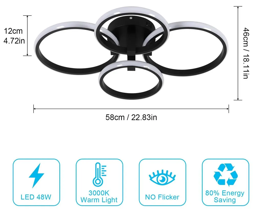 Plafonnier LED pour cuisine ou bureau 56W blanc froid - Éclairage 30m2