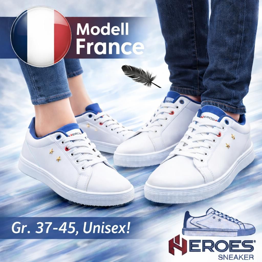 Weiße Sneakers Damen Herren Turnschuhe Sportschuhe bequem Produktbild 