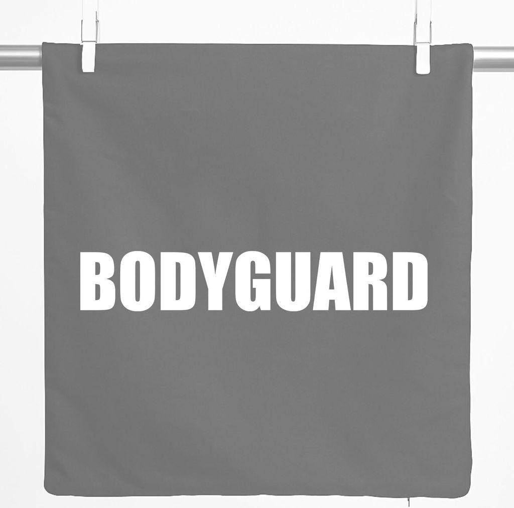 Huuraa Kissenbezug Bodyguard Schriftzug 40x40cm Steel Grey Produktbild 