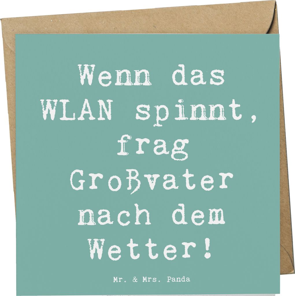 Mr. & Mrs. Panda Klappkarte Spruch Großvater Wissen - Meeresbrise - Geschenk, Generationen, für, Großeltern, anlasskarte, Familie, Humor, Freude...
