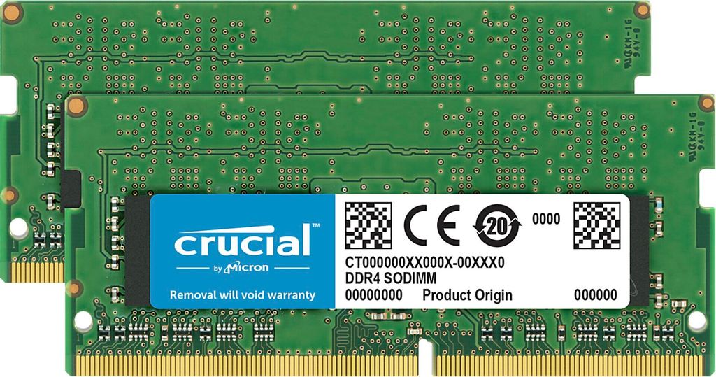 Crucial 64GB（32GB x2） DDR4-3200 SODIMM Crucial - DDR4 - Zestaw - 64 GB: 2 x 32 GB - SO DIMM