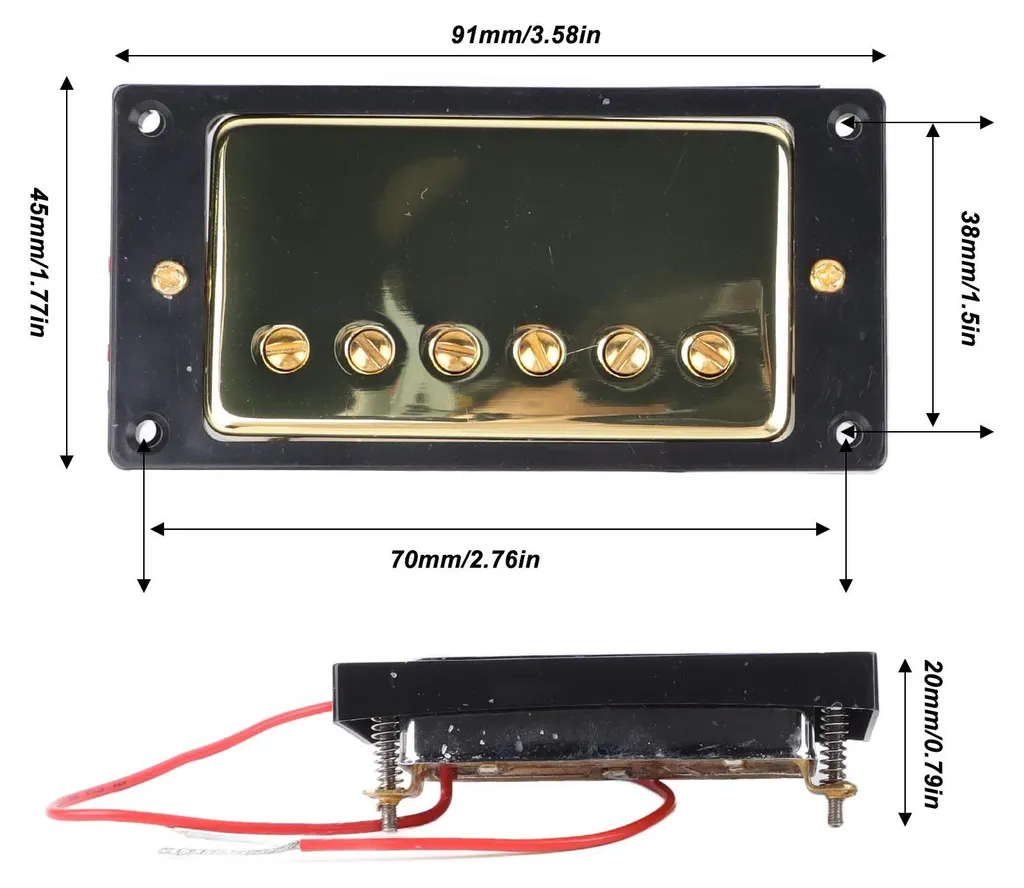 Micro Humbucker Métal Doré pour Guitare : Éliminez les Bruits Parasites - 18