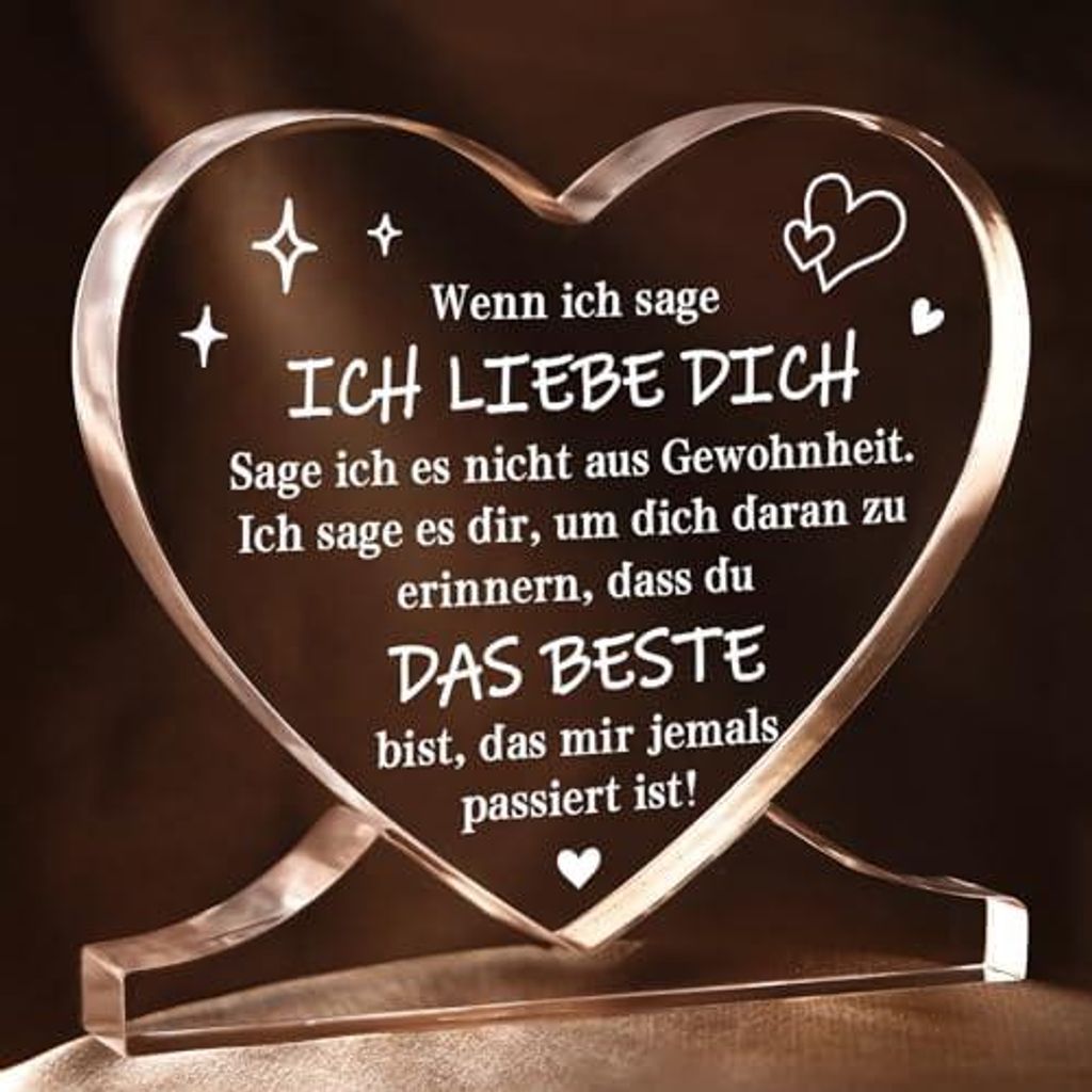 Liebesgeschenk für Ihn & Sie Acrylplakette - Valentinstag & Jahrestagsgeschenk für Freundin, Ehemann & Partner, romantische Botschaft