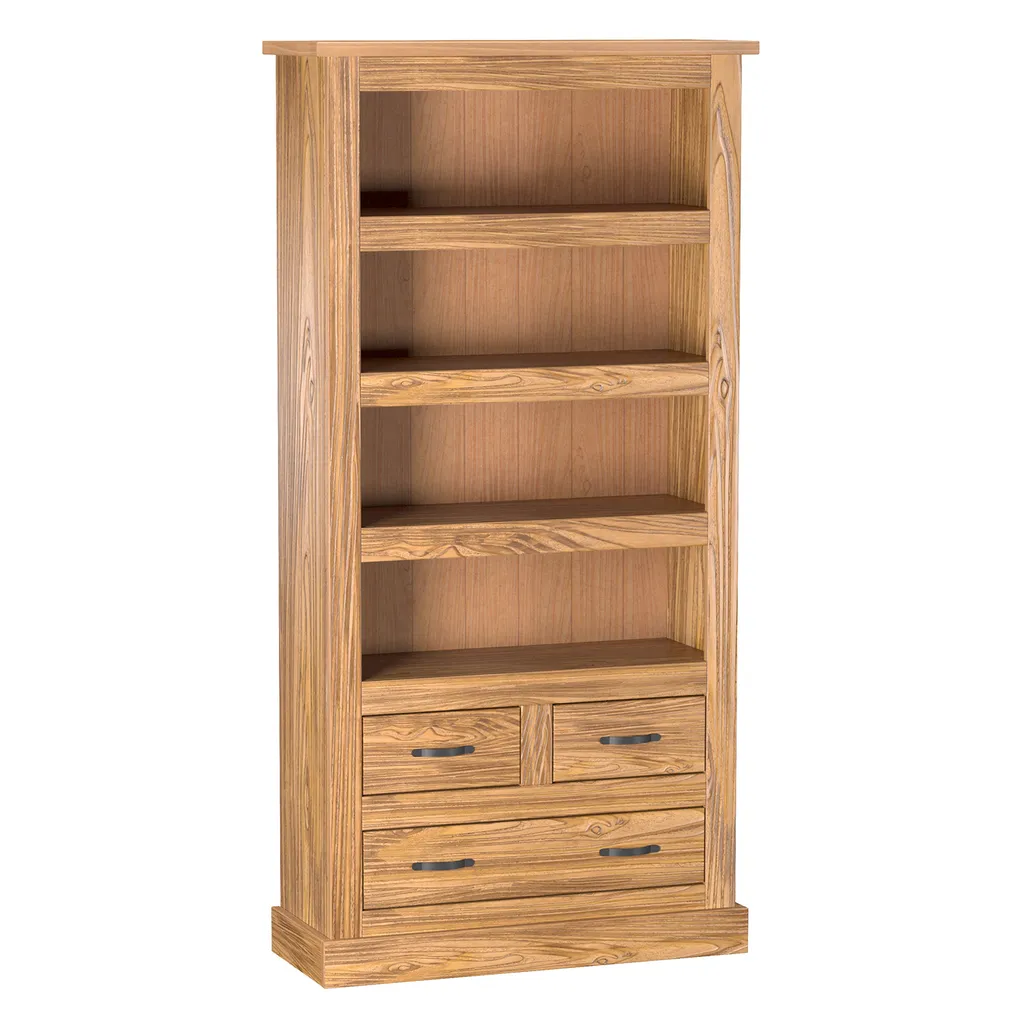 Bibliothèque EL DORADO Chêne Antique - Meuble de Rangement Premium