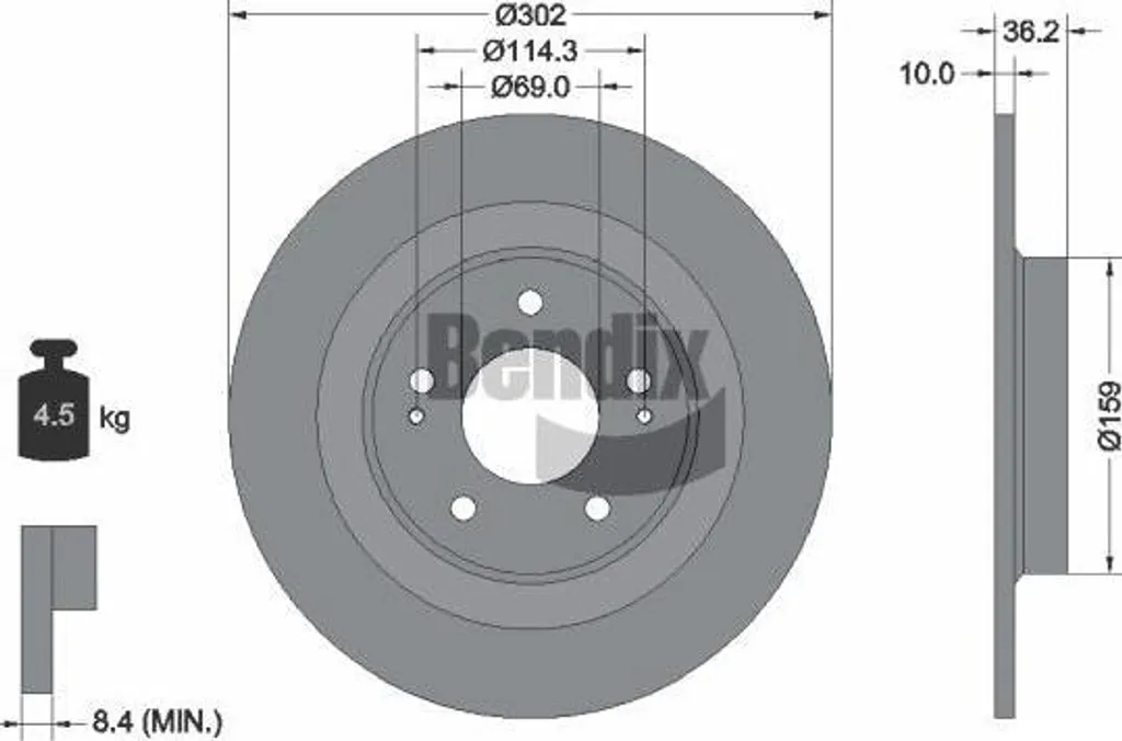 Disque de frein pour entretien Citroën C4 et Mitsubishi Outlander