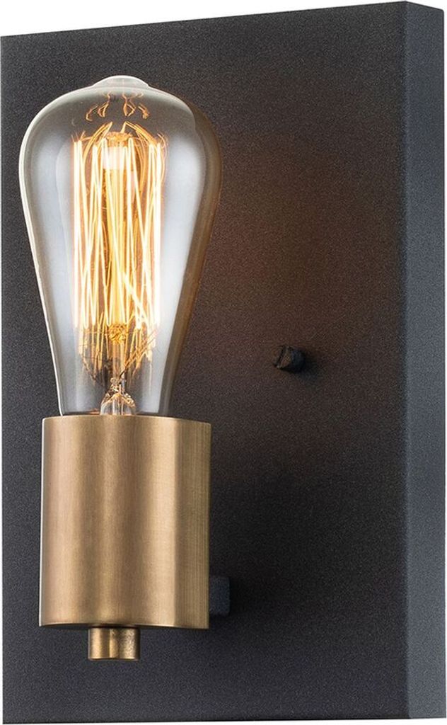 Wandlampe Metall E27 22,5 cm hoch in Zink Antik Messing Antik eckig Vintage Wandleuchte