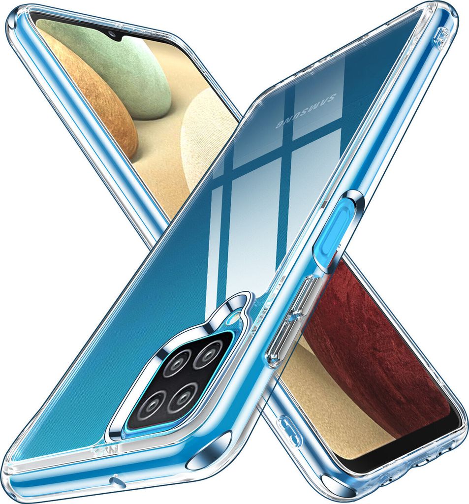 Galaxy A12 5G Hülle, Kristall Klar PC Hartschale TPU Bumper Ecke Kante Stoßfest Schutzhülle für Samsung Galaxy A12 5G