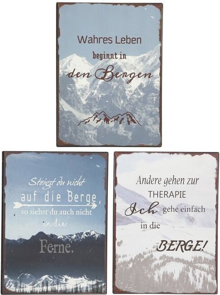 Schilder Berge Dekoschilder mit Sprüchen Nostalgisch  L 40 Produktbild 