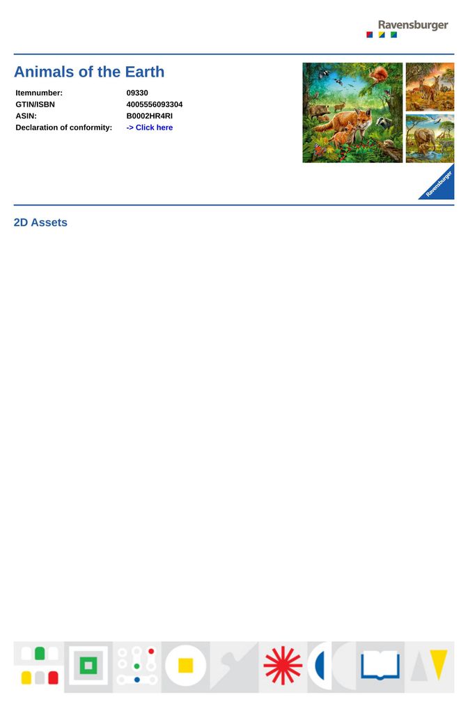 3 x 49 pièces Ravensburger Kinder Puzzle Animaux de la Image du produit 