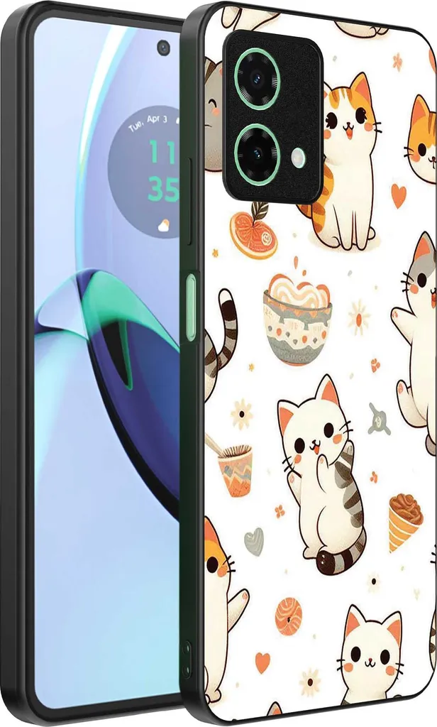 Adatto per Motorola Moto G84 Custodia per telefono con stampa di gatti - Custodia posteriore in TPU con disegno di gatto - Smartphonics