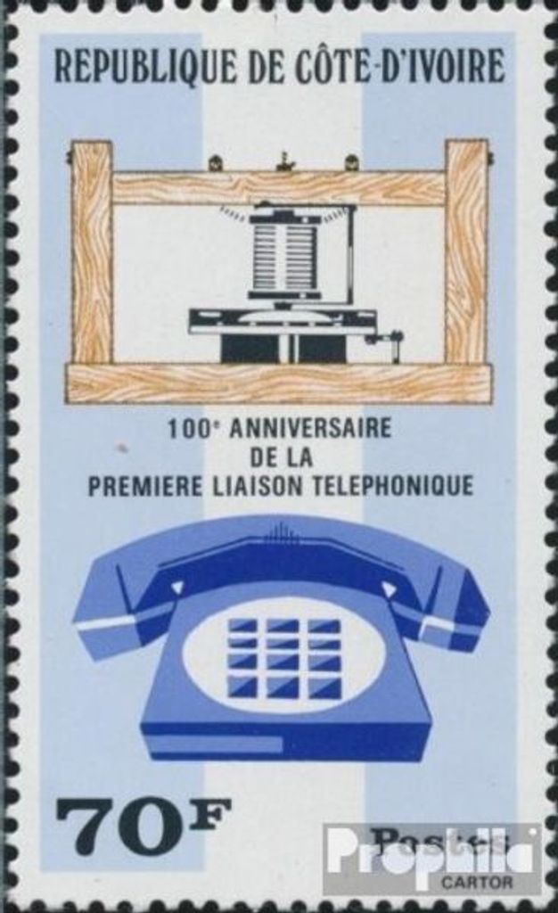 Briefmarken Elfenbeinküste 1976 Mi 486 (kompl.Ausg.) postfrisch 100 Jahre Telefon