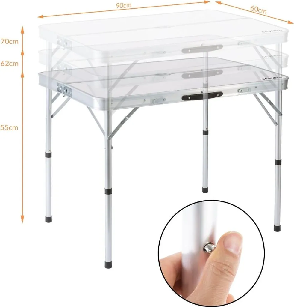 Mobilier de camping complet avec table pliante et bancs en aluminium
