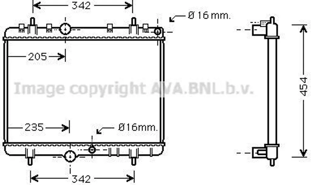 Radiateur de refroidissement pour moteur Peugeot 307 et 307 SW