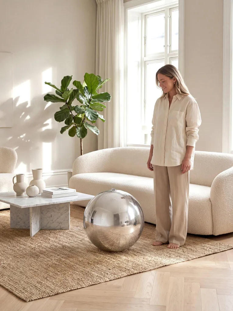 Balle gonflable miroir argenté de 60cm pour décoration événementielle