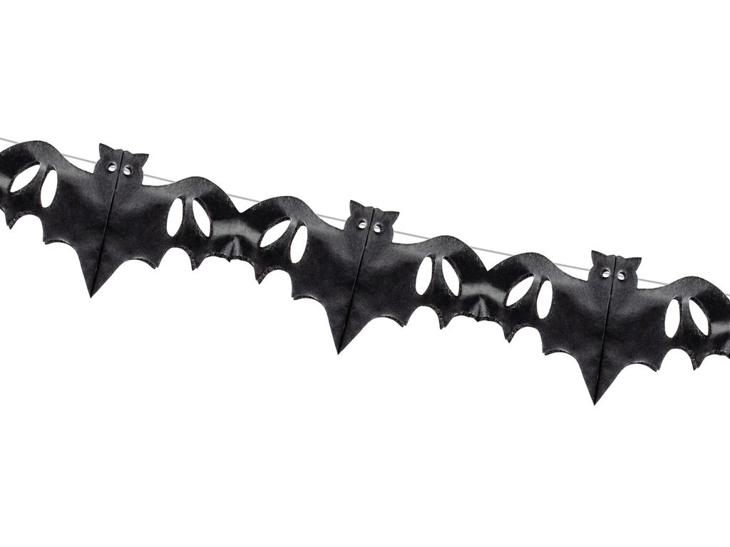 PartyDeco GRB14, Girlande, Papier, Schwarz, Einfarbig, Produktbild 