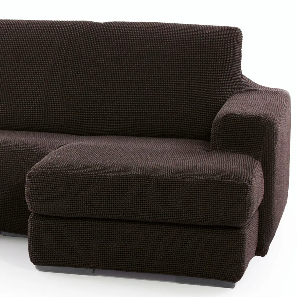 SOFASKINS® Copri Chaise Longue Super Stretch, Copri Divano con bracciolo corto destro, Traspirante, Comodo e Durevole, Dimensioni del Divano Compatibili (210-340 cm), Colore Marrone - 2