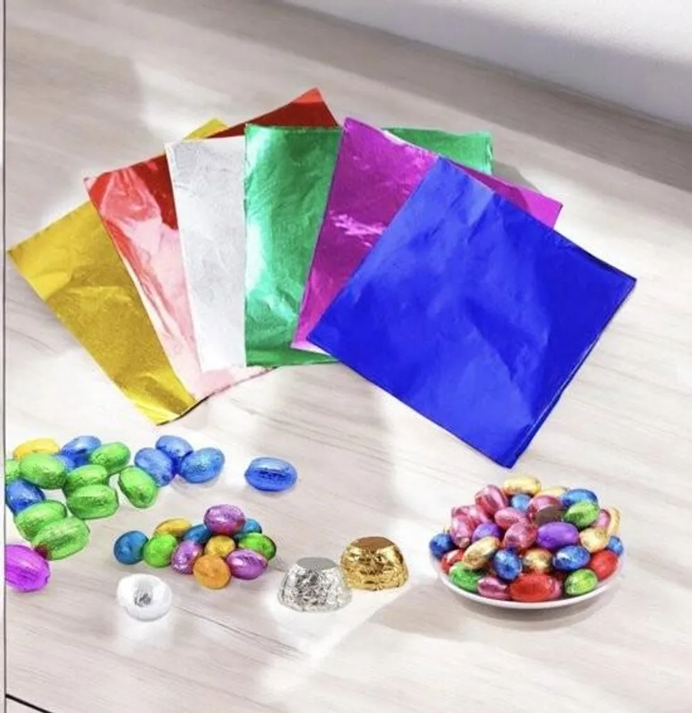 Emballage chocolat DIY : 600 feuilles aluminium carrées pour confiserie