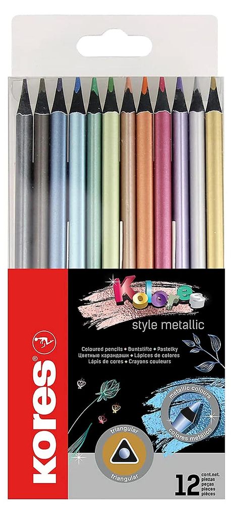 Kores Style Metallic Buntstifte 12 Farben Metalliceffekt Produktbild 