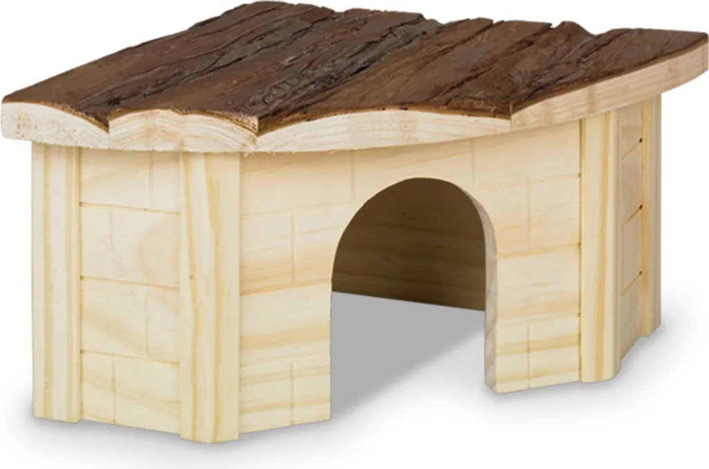 Maison pour rongeurs en bois naturel - Cabane spacieuse pour petit lapin
