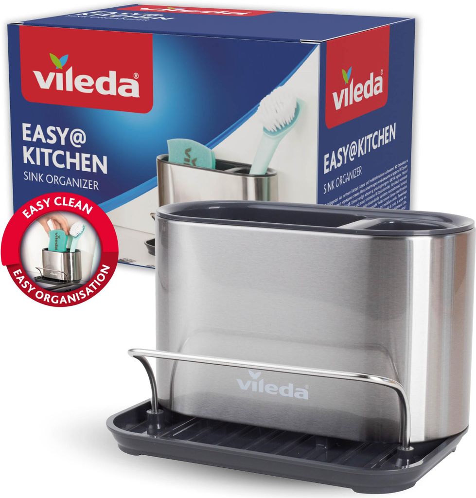 Vileda Spülbeckenorganizer mit Schwamhalter Edelstahl Produktbild 
