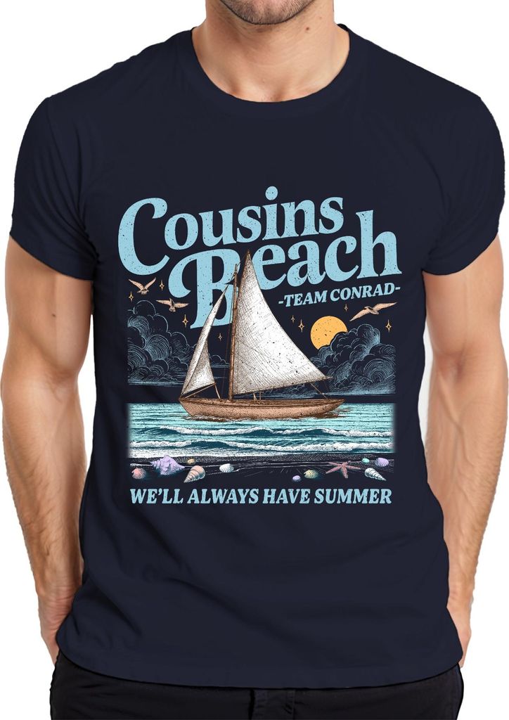 Cousins Beach We'll Always Have Summer I Got Pretty Herren T-Shirt, Navy, M