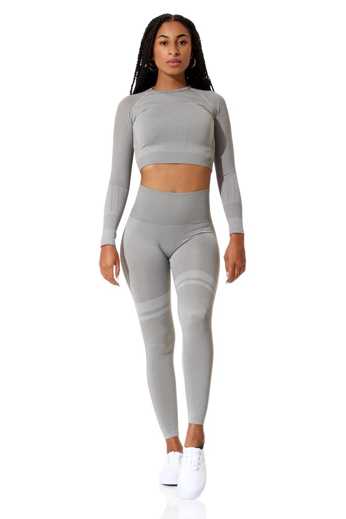 Stark Soul® Sport Leggings High Waist - Grau-Melange -  L Produktbild 3