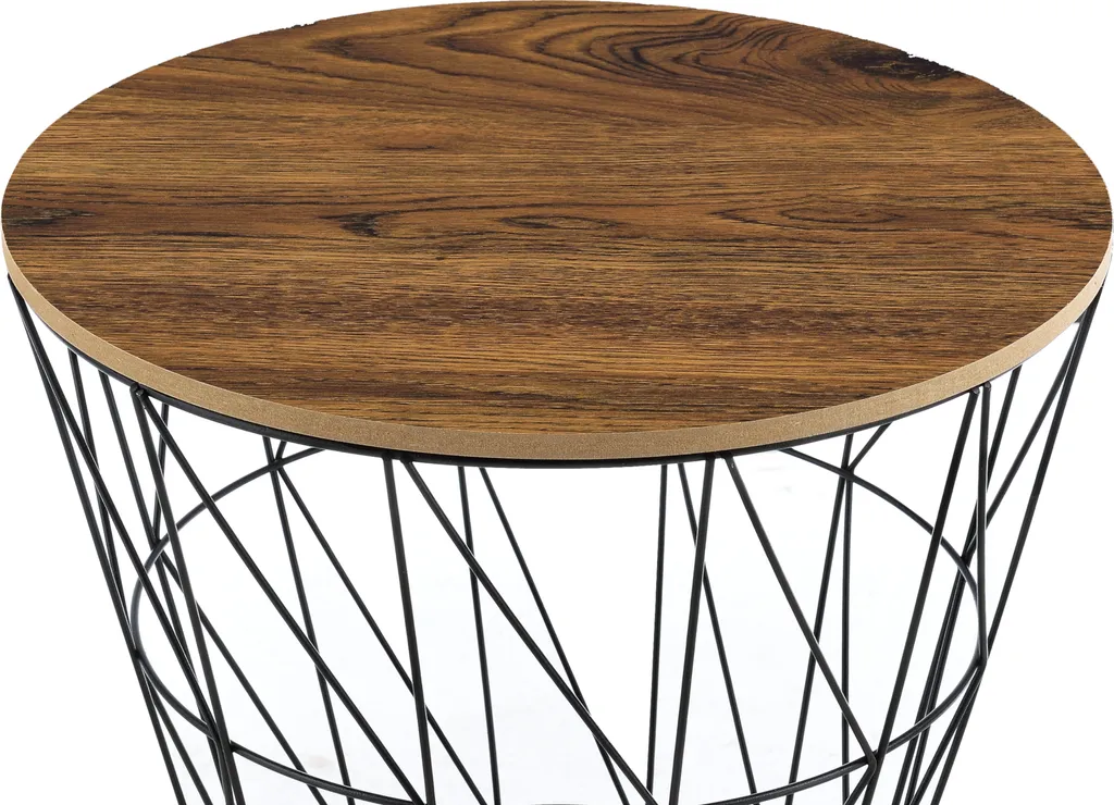 Set de 2 tables de salon décoratives avec paniers de rangement noir