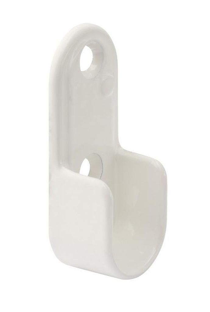 Držák oválné šatní tyče 30x15mm, bílý, 2 ks Obrázek produktu 