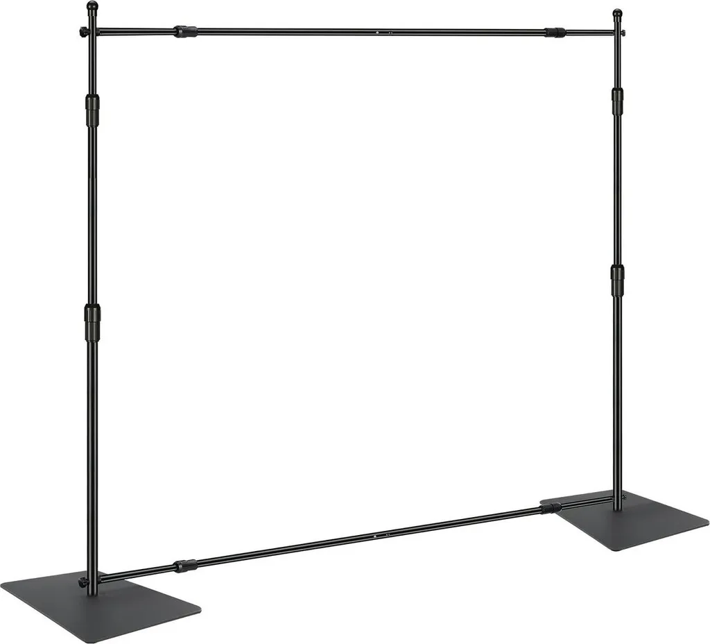 Kit tubi e teli da 3 m x 3 m, supporto per fondale resistente con base Acciaio al carbonio, supporto per fondale regolabile con 6 morsetti e borsa per il trasporto per matrimoni, feste, eventi, fotografia e mostre - 8