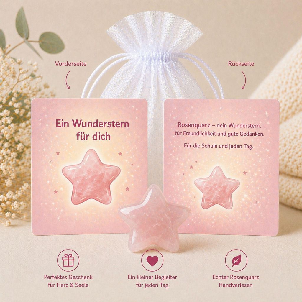 MilaBoo Wunderstern Rosenquarz zur Einschulung – Produktbild 