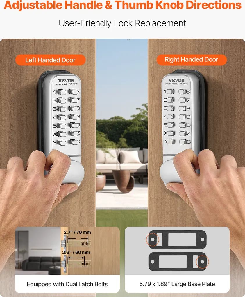 Serrure à Code Extérieure pour Clôture et Maison sans Batterie Inox - 4