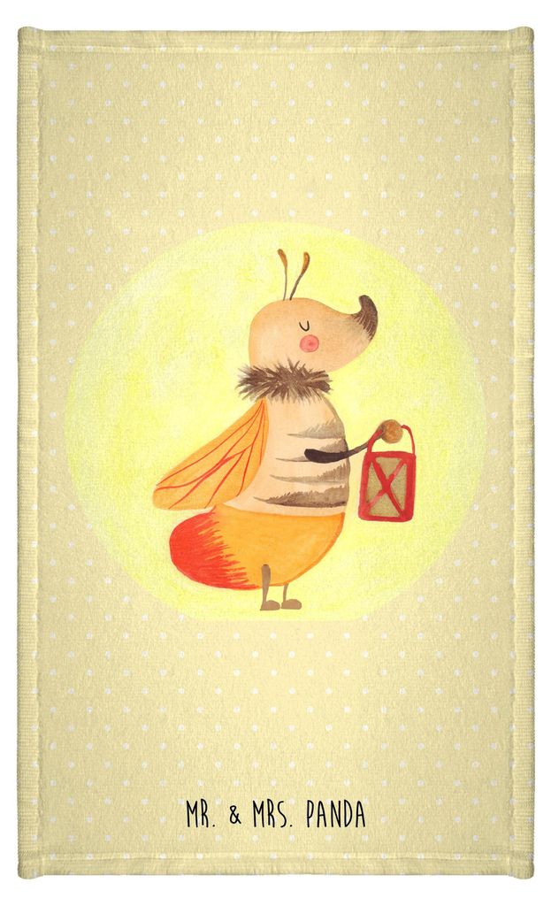 Mr. & Mrs. Panda Handtuch Glühwürmchen - Gelb Pastell - Geschenk, baumwolle, Heiratsantrag, Leuchten, Kleines, Lieblingsmensch, Liebe, Klein, Gä...