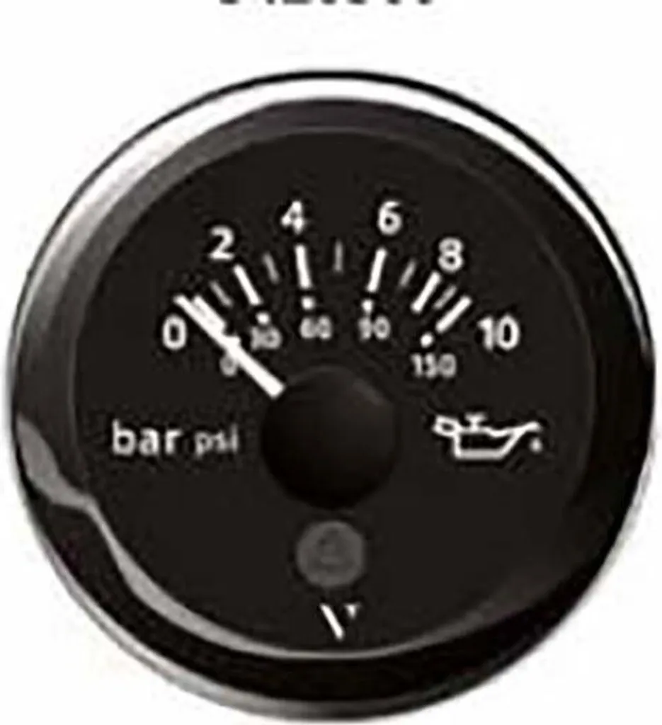 Indicateur de pression d'huile analogique 0-10 bar VDO argenté 52mm