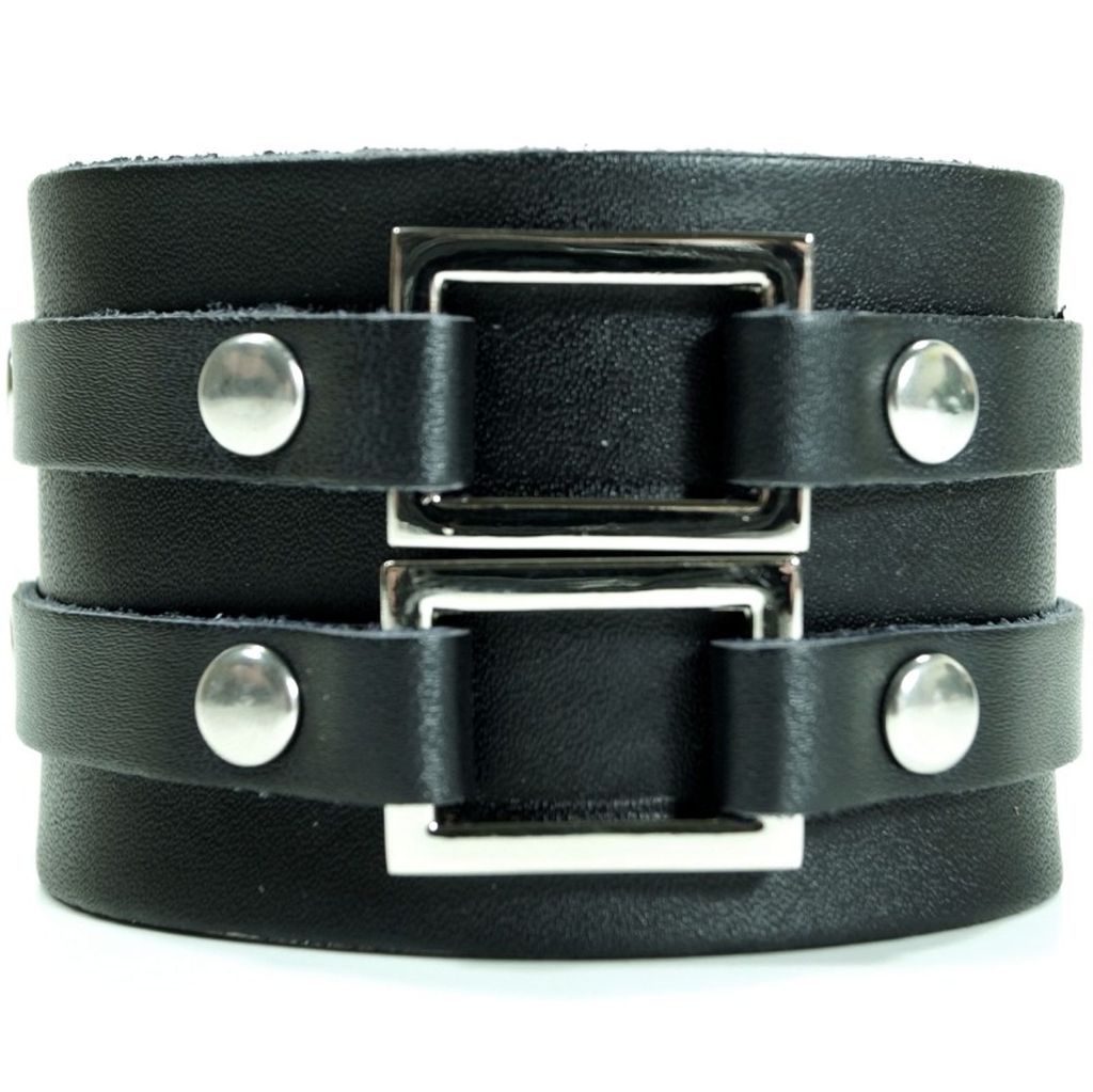 CJBB1912 Herren Armband Leder schwarz 21,5 cm