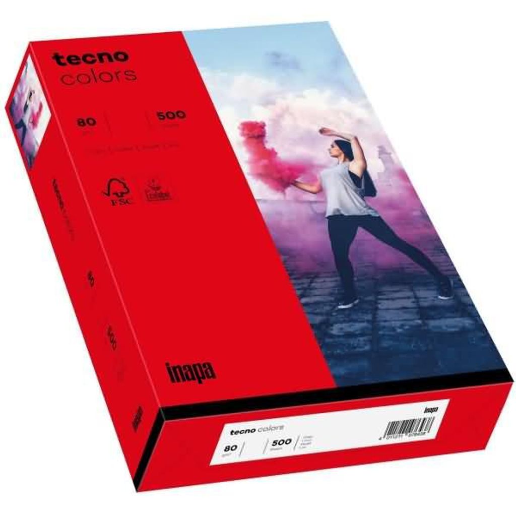 tecno Kopierpapier colors intensivrot DIN A3 80 g/qm 500 Blatt