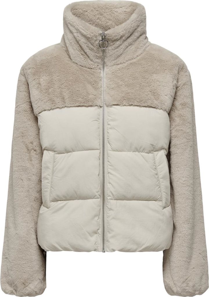 ONLY Kuschelige Steppjacke mit Teddyfleece und Reißverschluss Größe: M