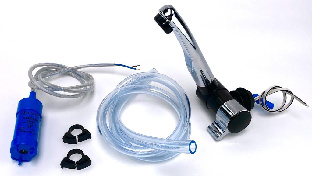 Automatik-Wasserhahn + Tauchpumpe 12V für Camping Spüle Produktbild 