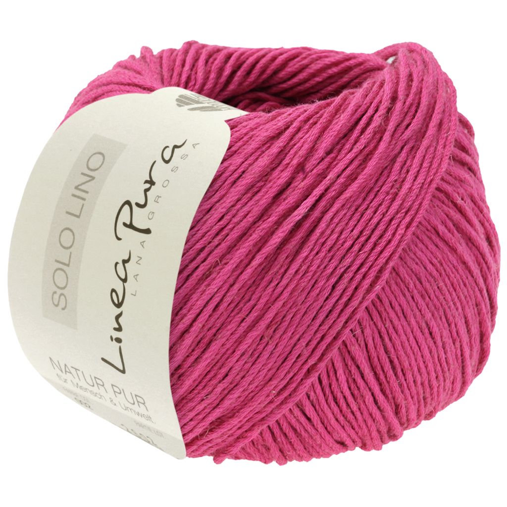 A ball of pink yarn on a white background.