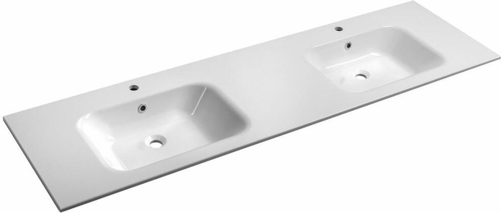 ARECA Gussmarmor-Doppelwaschtisch 181x51,5cm, weiß