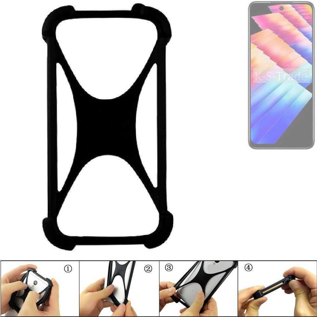 K-S-Trade Handy-Hülle Schutz-Hülle kompatibel mit Infinix Note 30 Play Silikon Bumper TPU Softcase Smartphone Stoßschutz, schwarz