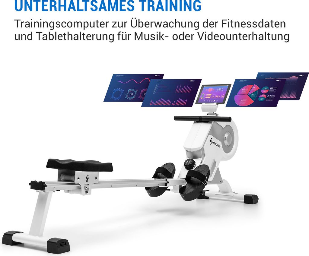 Capital Sports Rudergerät Für Zuhause – Klappbar, 8 Stufen Magnetwiderstand, LCD-Display
