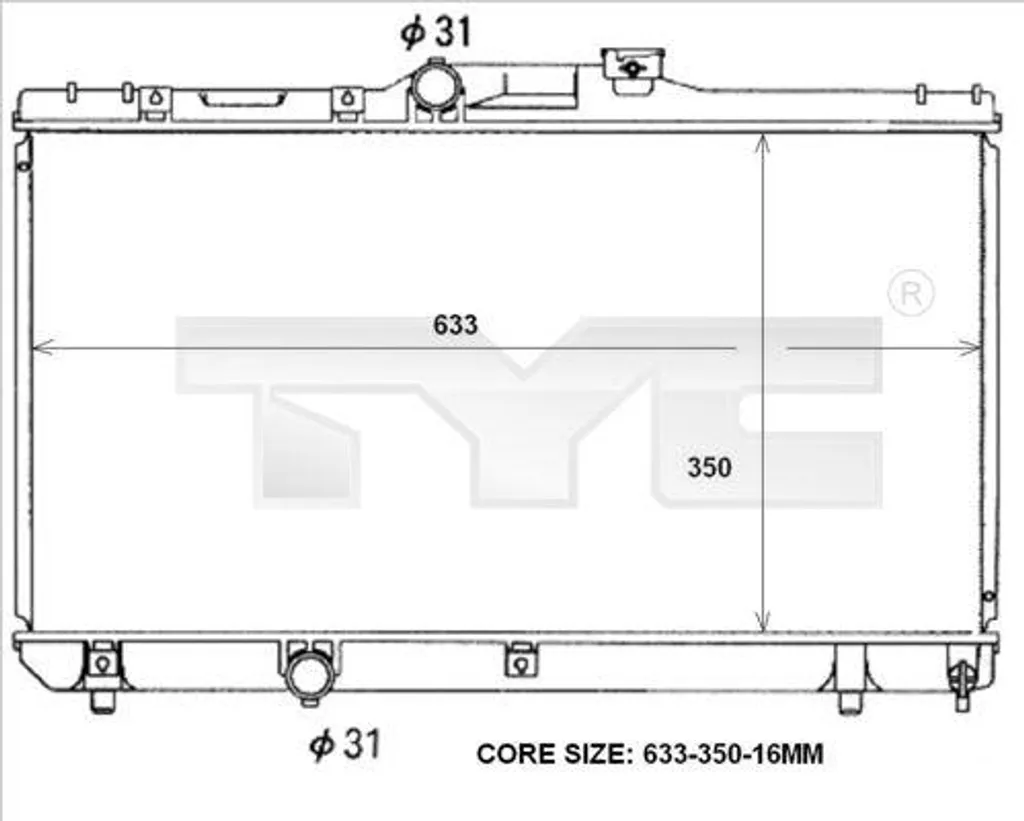 TYC 736-0047 Radiateur moteur OE 1653574010 pour Toyota Corolla 1.6L
