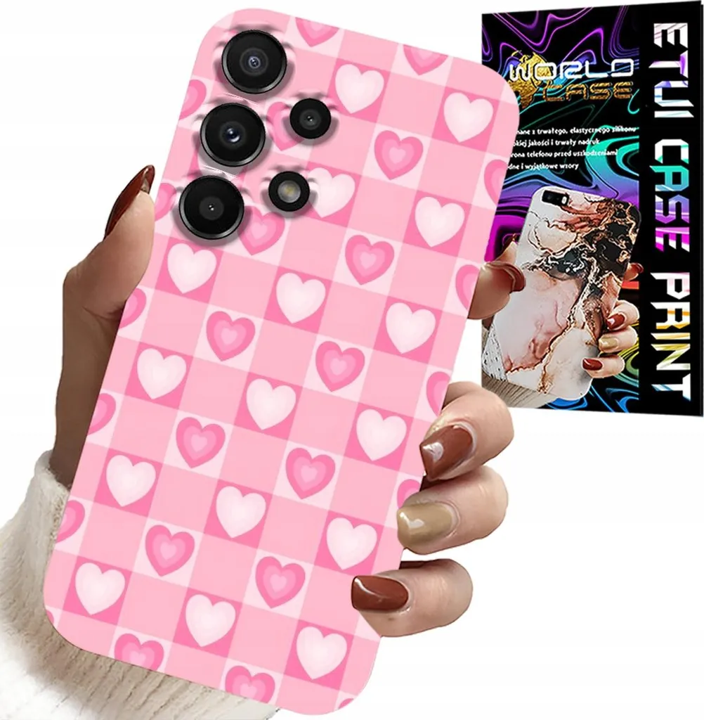 Offerta Cover Samsung Galaxy A32 4G Rosa Hearts Check + Vetro 9H