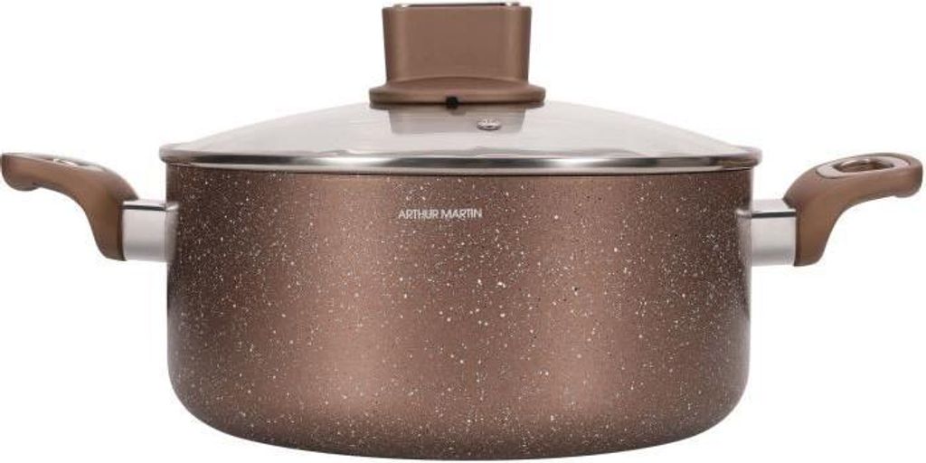 Kochtopf, ARTHUR MARTIN AM5531, 28 cm, Glasdeckel, Aluminium, Induktionsgeeignet