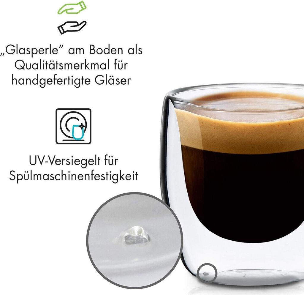 Glaswerk Espressotassen, Gläser Set mit 4 Espresso Tassen, Produktbild 6