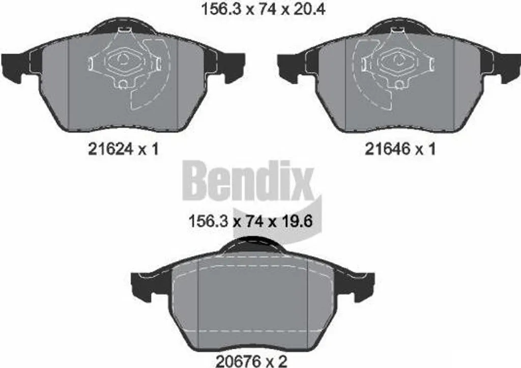 Plaquettes de Frein Bendix BPD1527 Anti-Bruit pour Audi A4 et Passat 3B