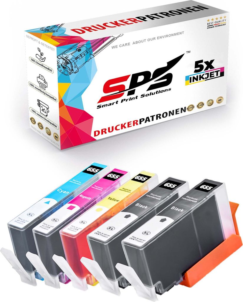 5x Tinten HP 655XL Multipack kompatibel für HP Deskjet Ink Advantage 3525