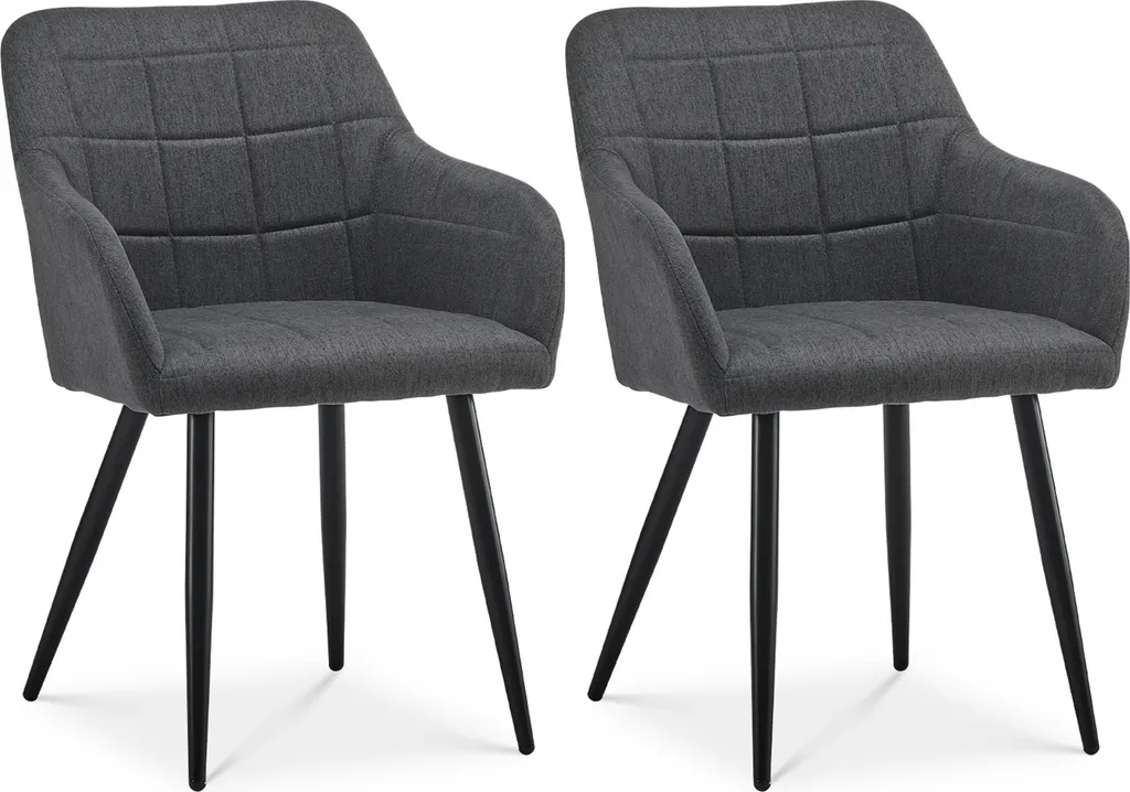 Chaises de salle à manger avec accoudoirs en lin gris : confort et design