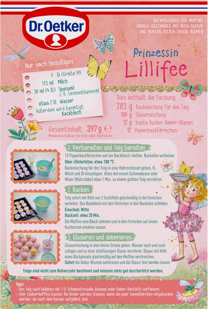 Dr. Oetker Princess Lillifee muffiny s ružovou polevou Obrázok produktu 2